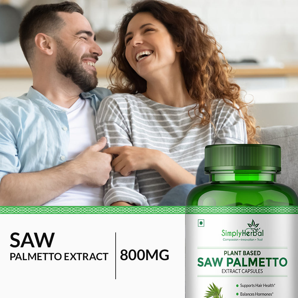 Simply Herbal Saw Palmetto Extract Prostate Health & Hair Growth 800mg -30 Capsules